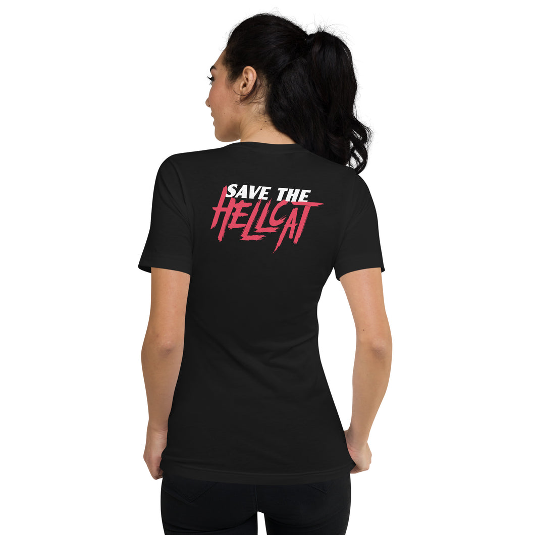 Save The Hellcat Short Sleeve V-Neck T-Shirt