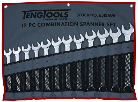 Teng Tools 12 Piece 12 Point Metric Combination Wrench Set (20MM - 32MM) - 6512MM