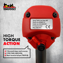 Load image into Gallery viewer, Teng Tools 1/2 Inch Square Drive Reversible High Torque Composite Air Impact Wrench Gun - ARWC12
