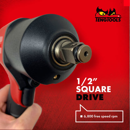 Teng Tools 1/2 Inch Square Drive Reversible High Torque Composite Air Impact Wrench Gun - ARWC12