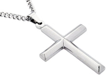 Load image into Gallery viewer, Mens Stainless Steel Cross Pendant With 24&quot; Curb Chain
