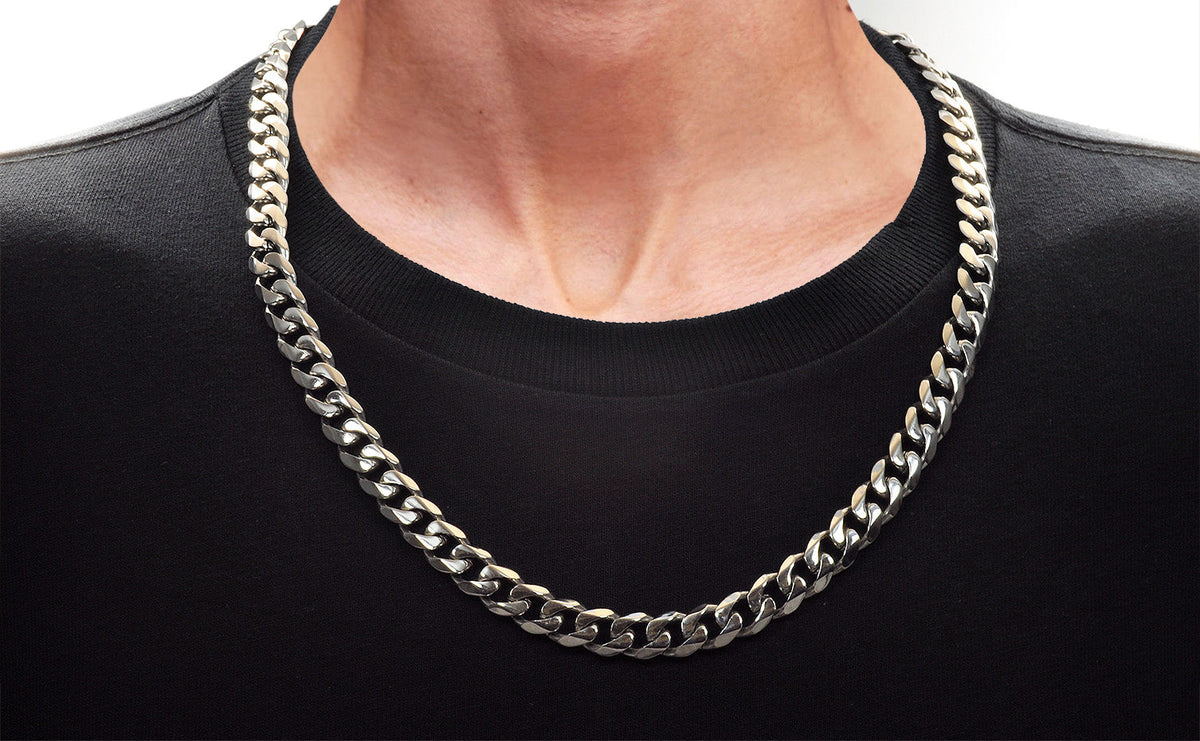 Link Chain Set Mens 10mm Stainless Steel Curb Link Chain Set – Freedom Street Garage