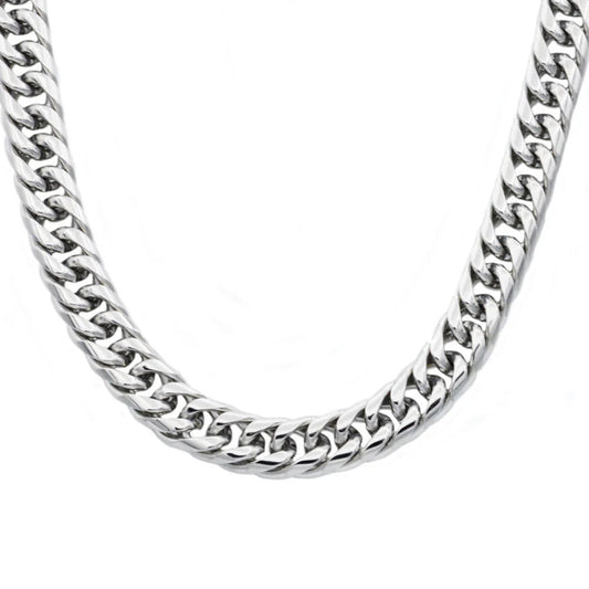 Mens Stainless Steel Double Cuban Link Chain Necklace