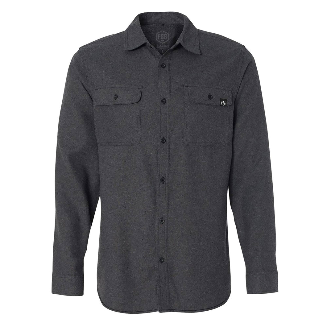 Crossed Solid Button Down Charcoal