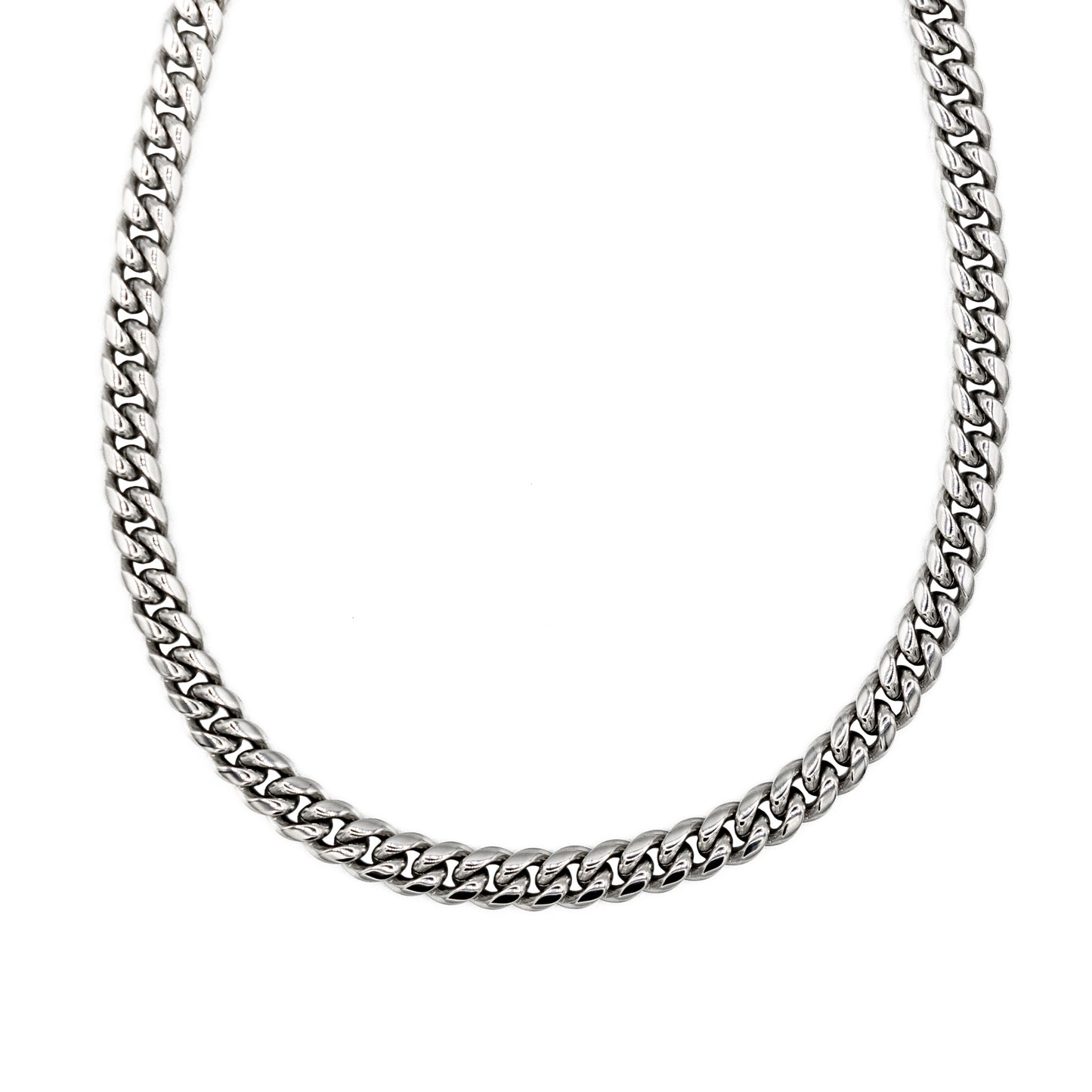 Mens 8mm Stainless Steel Cuban Link Chain