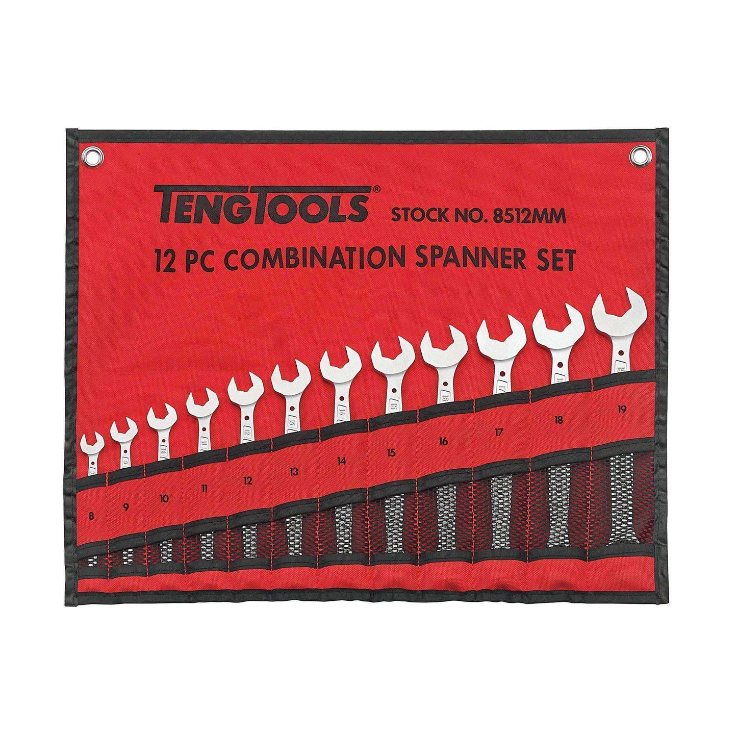 Teng Tools 12 Piece Anti Slip Metric Combination Wrench Set (8MM-19mm) - 8512MM