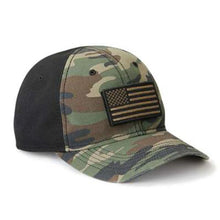 Load image into Gallery viewer, ‘Murica Tactical Dri-Duck Cammo Hat w/ American Flag Patch
