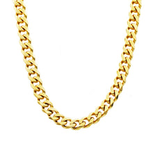 Load image into Gallery viewer, Mens 10mm Gold Stainless Steel Curb Link Chain Necklace
