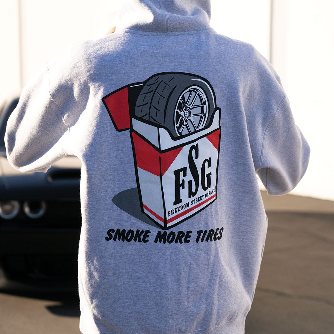 Smoke Tires Zip Hoodie