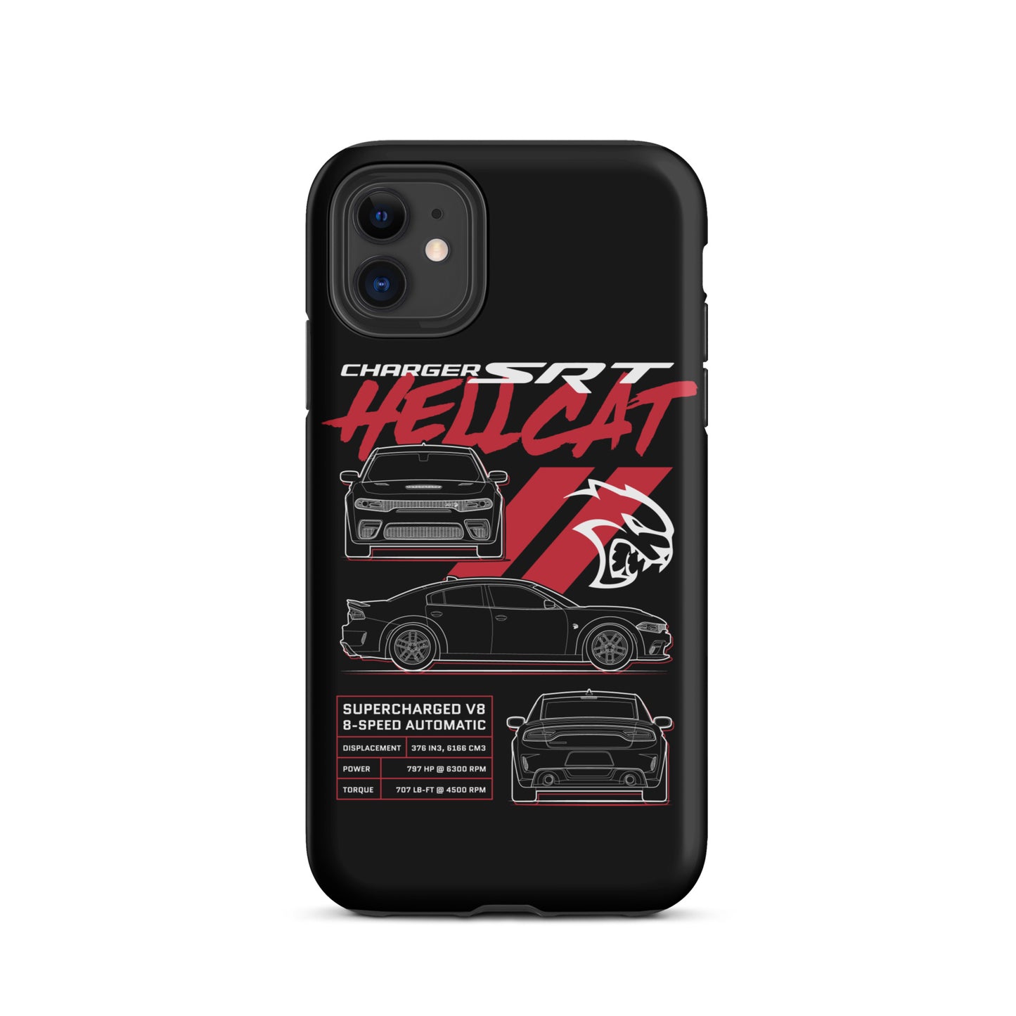 Hellcat Charger Blueprint iPhone Tough Case