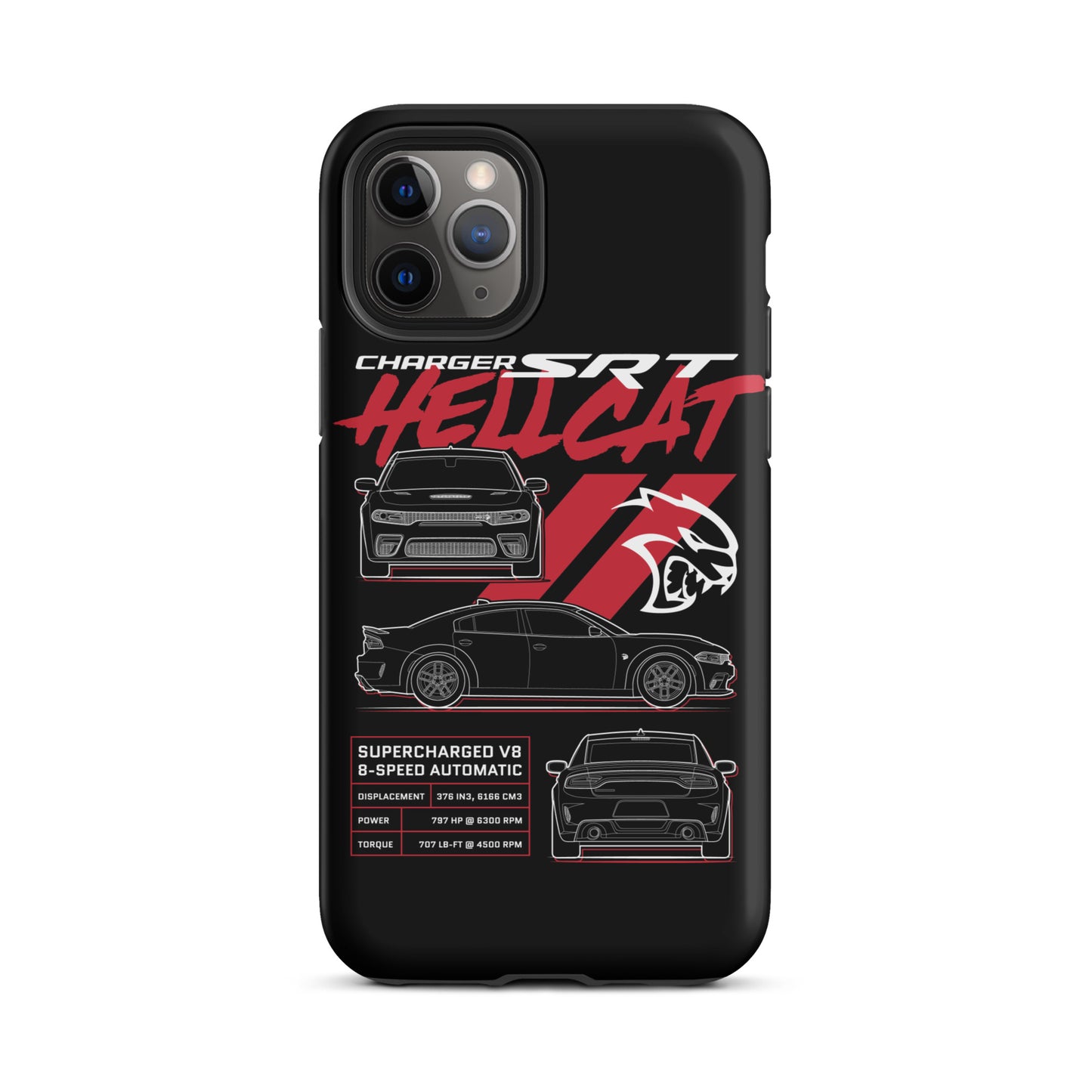 Hellcat Charger Blueprint iPhone Tough Case