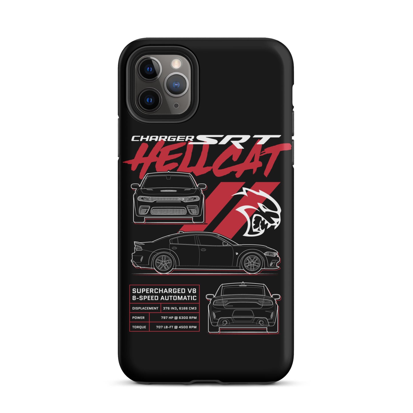 Hellcat Charger Blueprint iPhone Tough Case