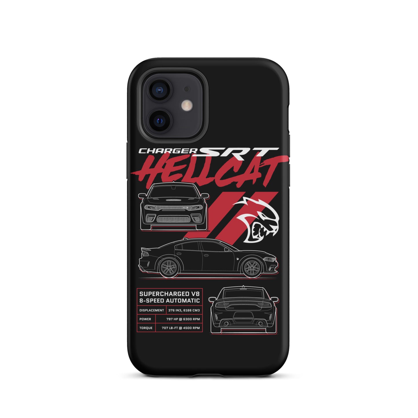 Hellcat Charger Blueprint iPhone Tough Case