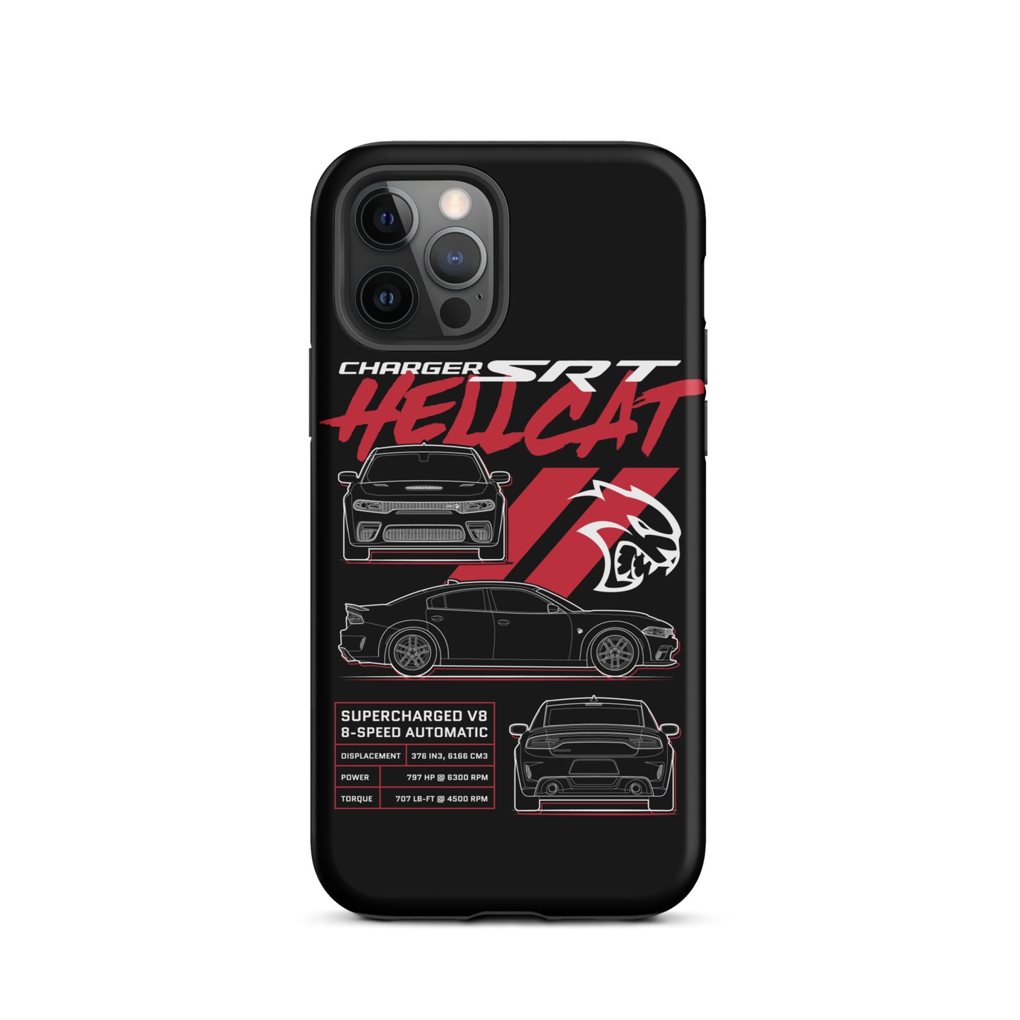 Hellcat Charger Blueprint iPhone Tough Case