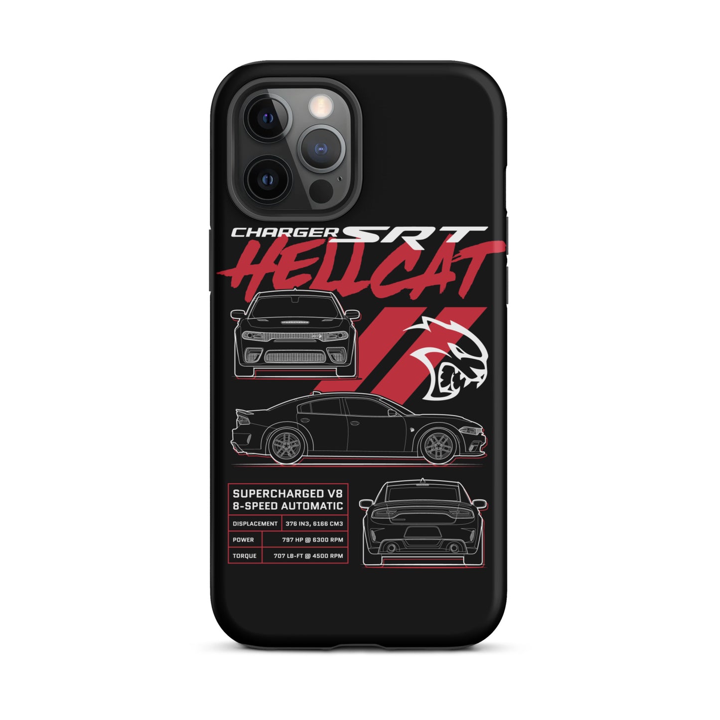 Hellcat Charger Blueprint iPhone Tough Case