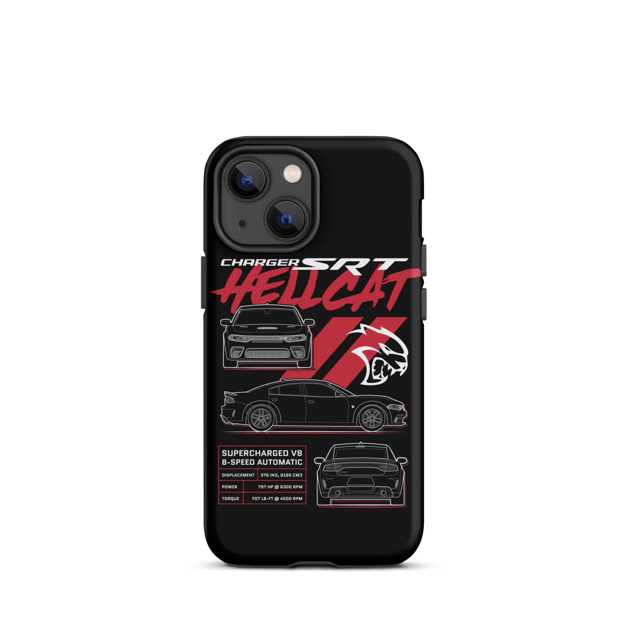 Hellcat Charger Blueprint iPhone Tough Case