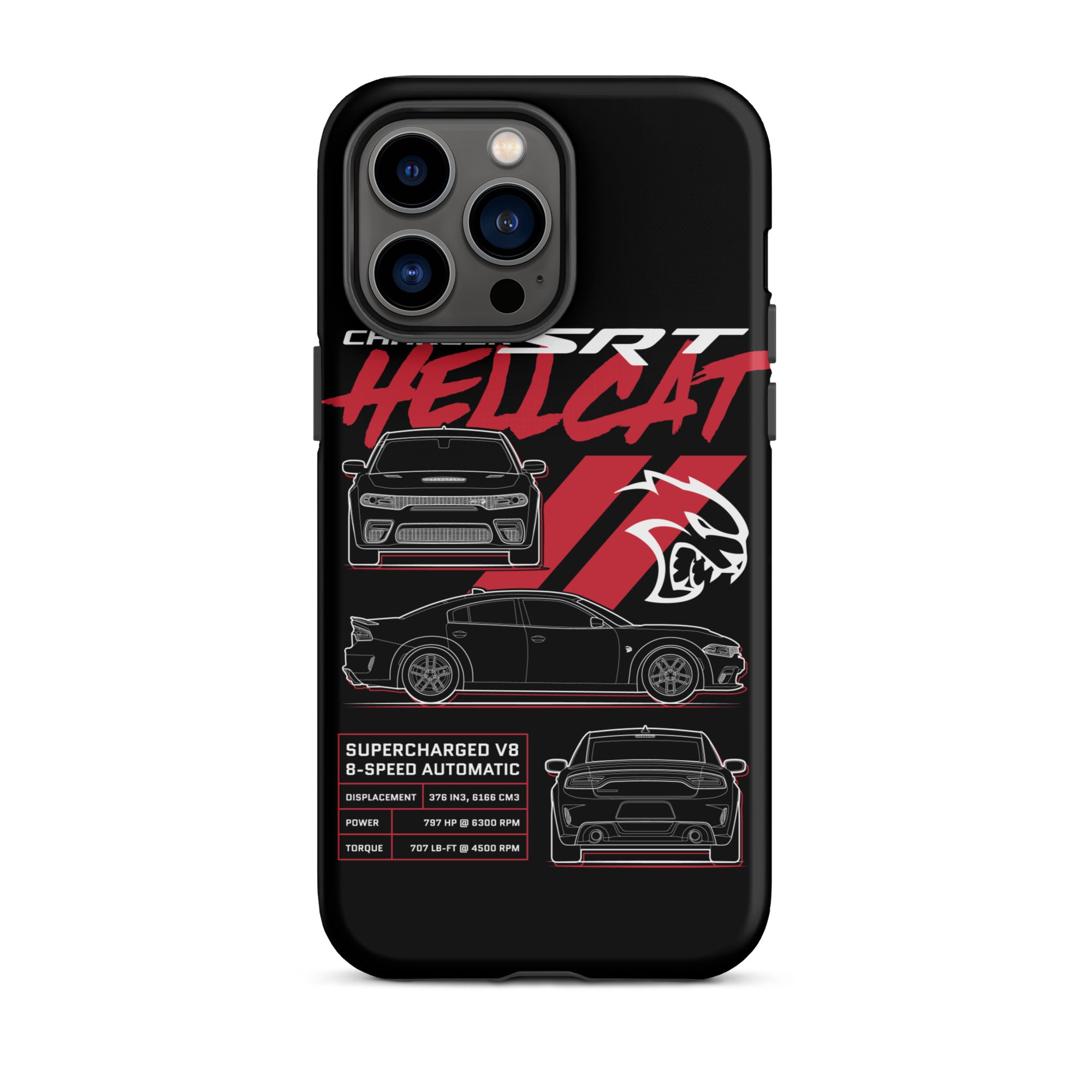 Hellcat Charger Blueprint iPhone Tough Case