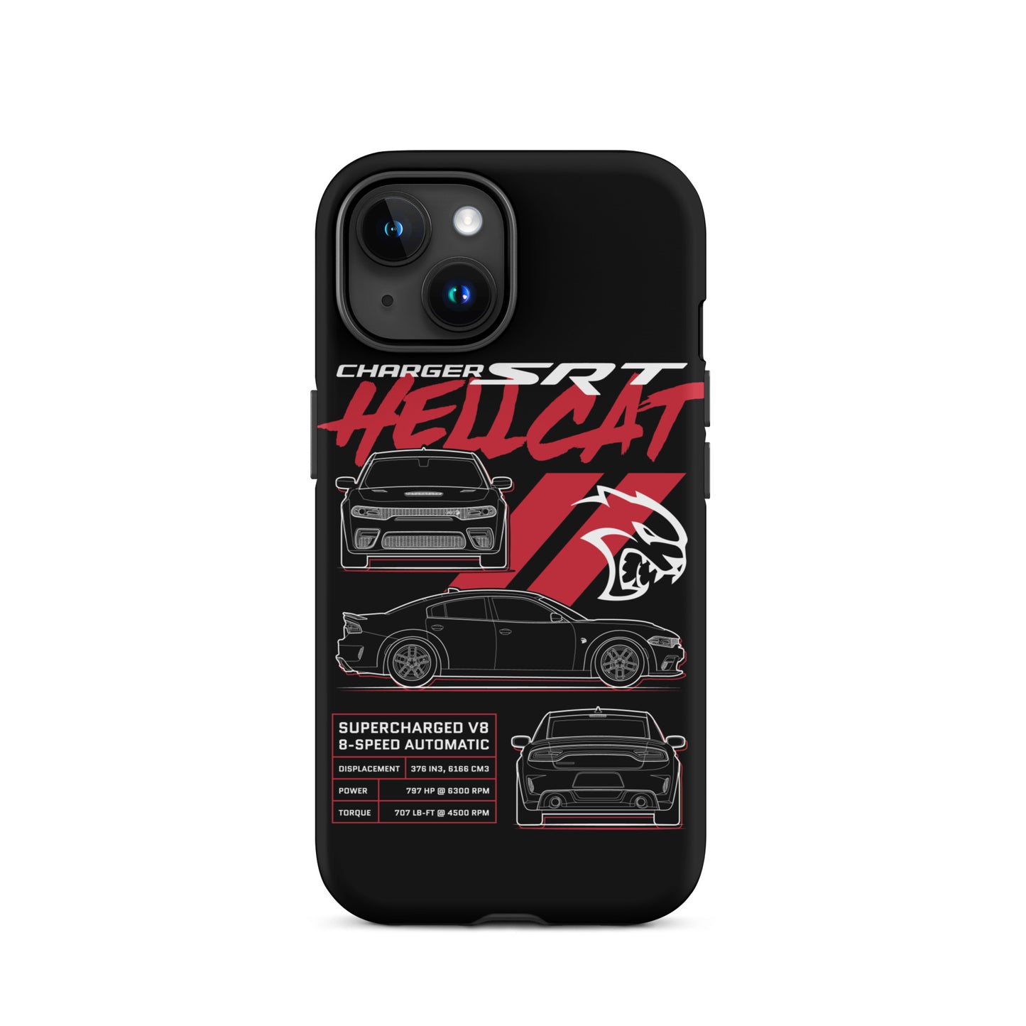 Hellcat Charger Blueprint iPhone Tough Case