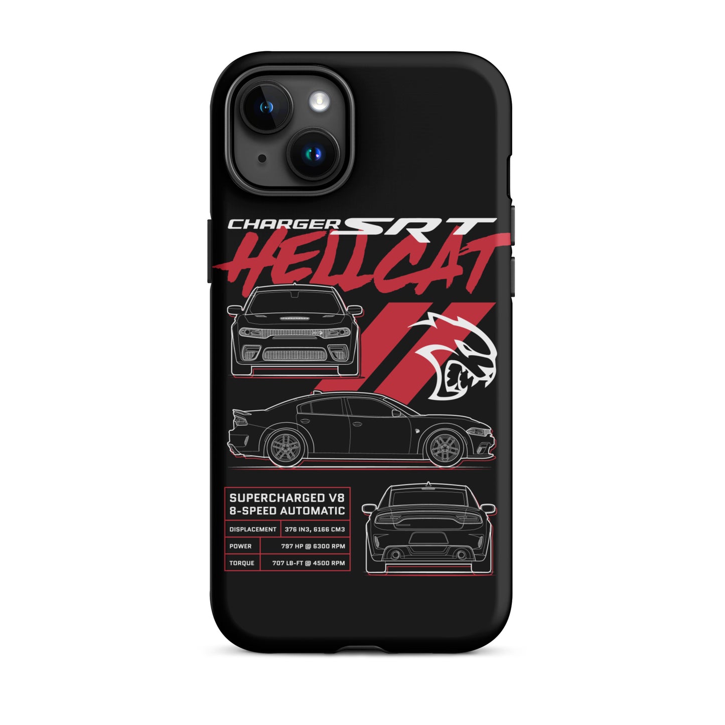 Hellcat Charger Blueprint iPhone Tough Case