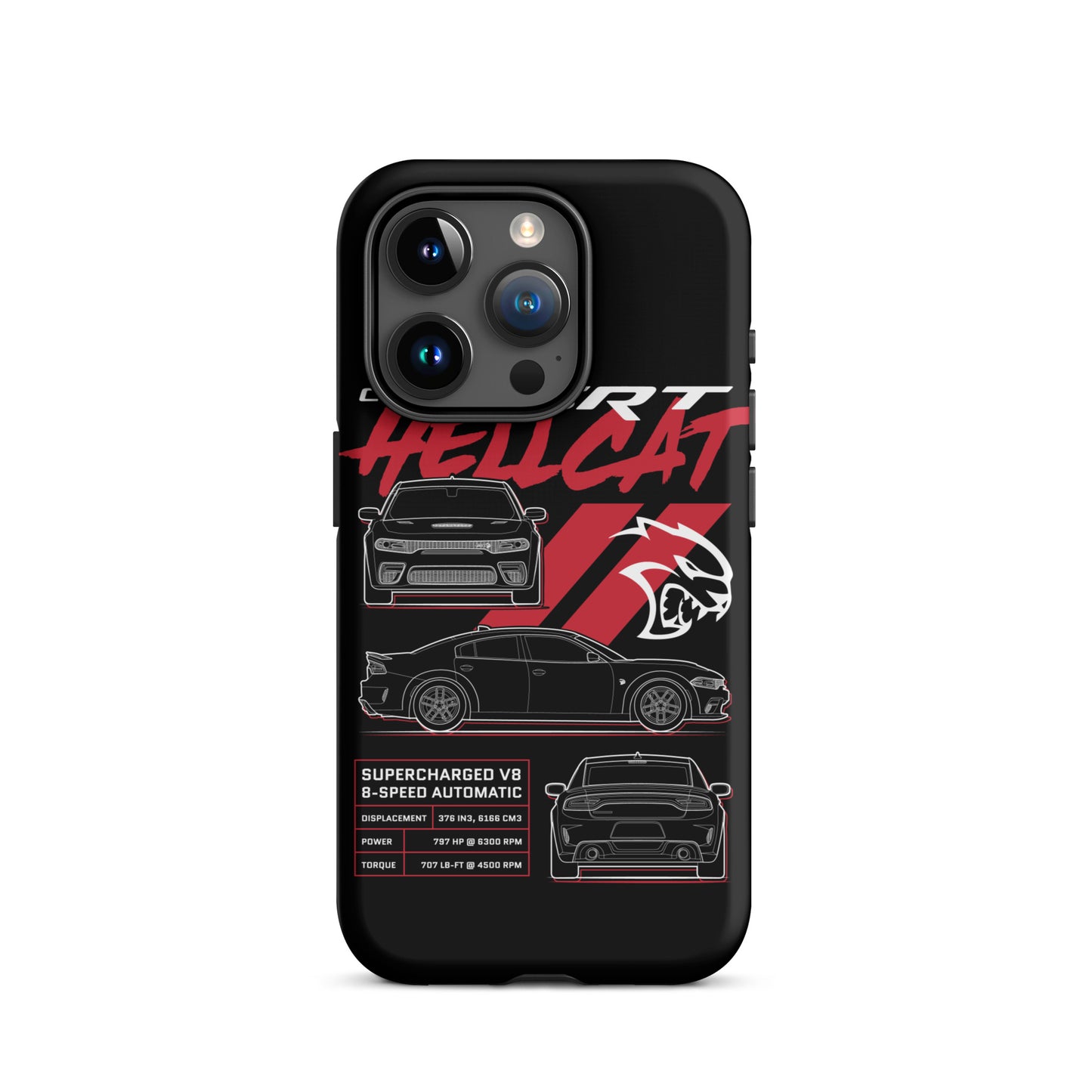 Hellcat Charger Blueprint iPhone Tough Case