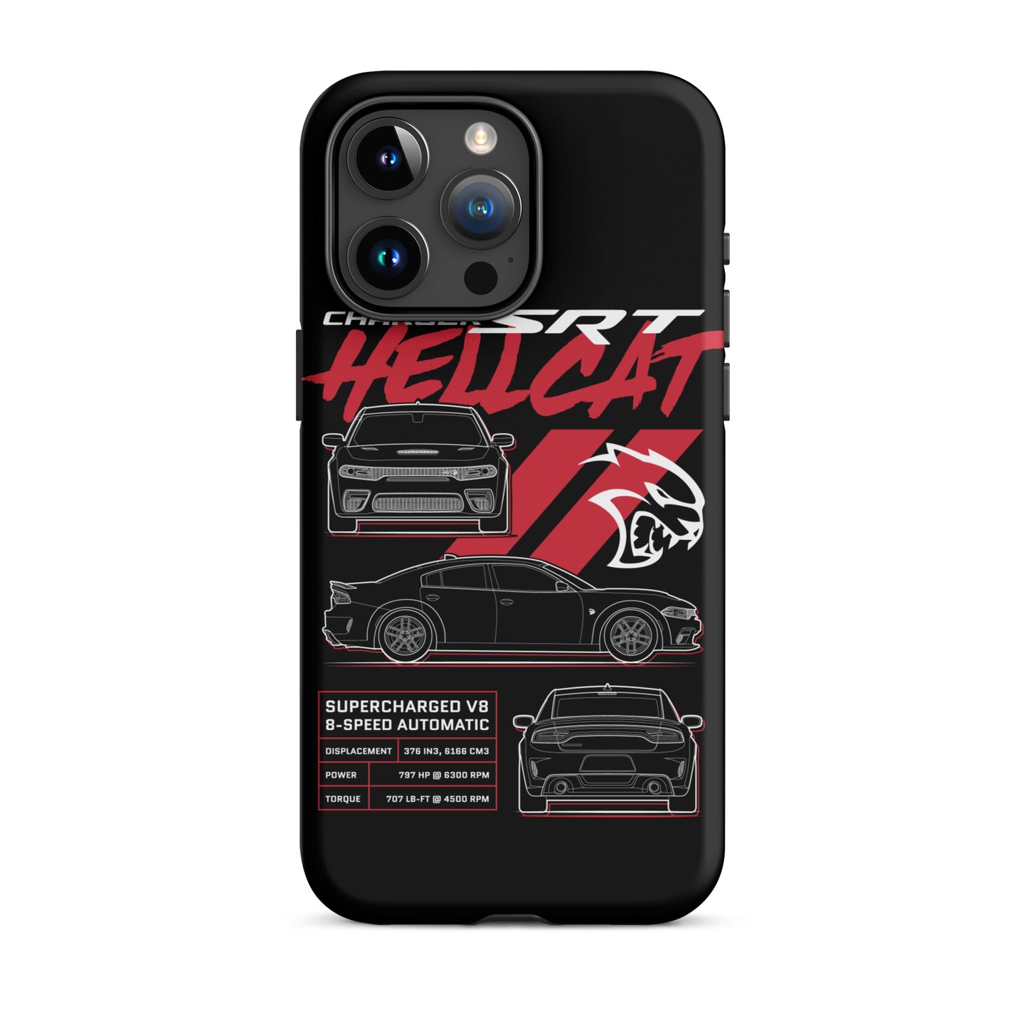 Hellcat Charger Blueprint iPhone Tough Case