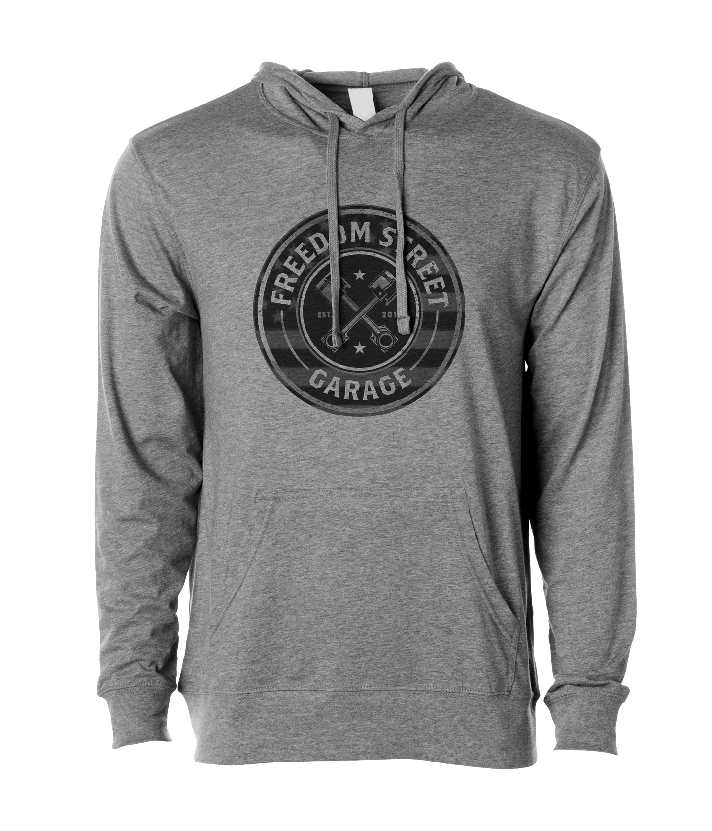 Grey Freedom Street Garage Lightweight Hoodie