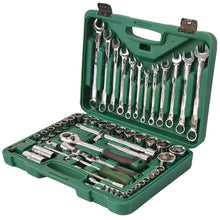 Load image into Gallery viewer, 61-Piece Mechanics Tool Set, 1/2&quot; &amp; 1/4&quot; Socket Tool Set - Including Ratchet Set Metric Drive Socket Wrenches Set, for Auto Repair Machine Repair
