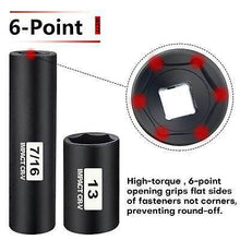 Load image into Gallery viewer, 48 Pcs 38 Impact Socket Set, Drive Standard SAE &amp; Metric, Deep and Shallow,
