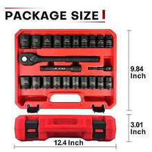 Load image into Gallery viewer, 23 Pieces 12 Impact Socket Sets, Drive MetricSAE Set Mechanic Tool Set, with 72
